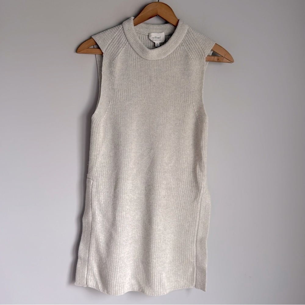 Wilfred Aritzia Palmier Wool Sweater Side Split Knit Sleeveless Tank Top